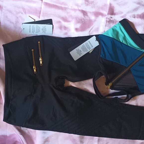 Beach Bunny NWT B Fit Double Standard Sz 6 MD Legging Halter Set - Picture 3 of 10